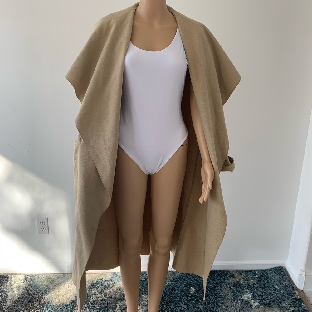 Cream Coat with Belt